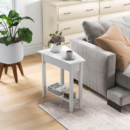 Triangle Side Table with Storage Shelf - Dreamade