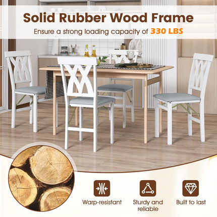 Dreamade Folding Dining Chairs with Rubber Wood Frame