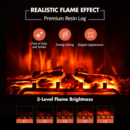 Dreamade Recessed and Wall-Mounted Electric Fireplace - Electric Stove Heater
