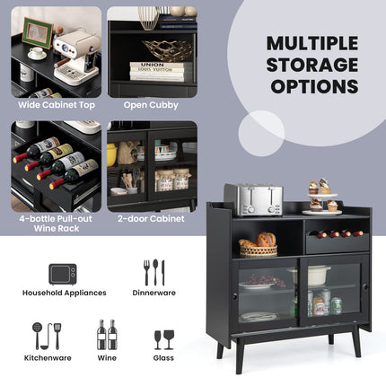 Dreamade Buffet Sideboard, Modern Coffee Bar Storage Cabinet