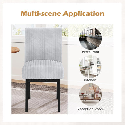 Dreamade Fabric Upholstered Channel Tufted Kitchen Chair w/ 6" Thick Padded Seat & Backrest