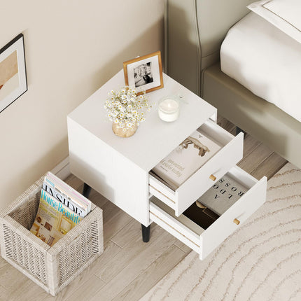 Dreamade Night Stand with 2 Drawers Mid Century Modern Bedside Table