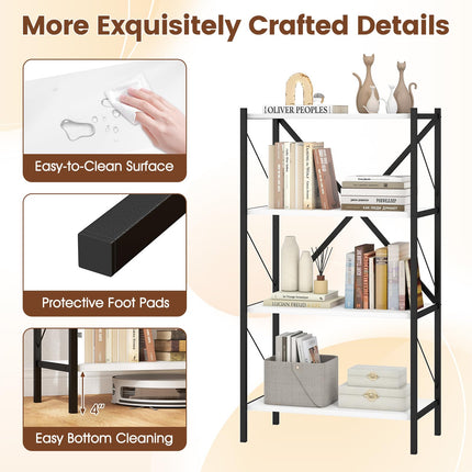 Dreamade Modern Bookcase with Heavy-Duty Metal Frame (1/2)