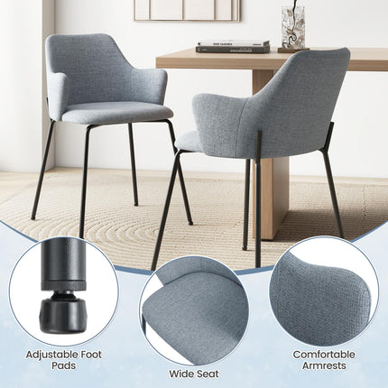 Dreamade Dining Chairs Set, Upholstered Accent Chairs w/Curved Backrest