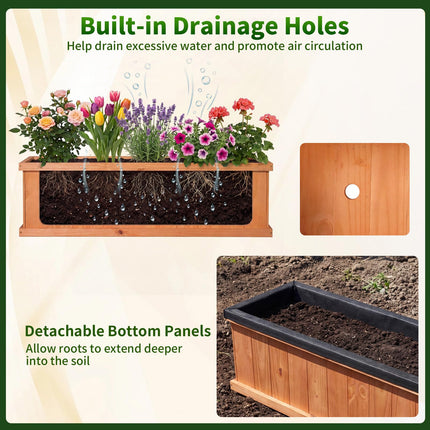 Dreamade Raised Garden Bed with 3 Drainage Holes (44"x10"x12")