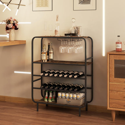 Dreamade Industrial Wine Rack Freestanding Floor