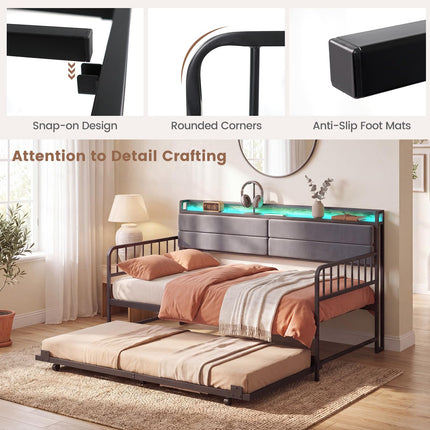 Dreamade Daybed with Trundle Twin Bed Frame
