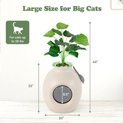 Dreamade Cat Litter Box Plant - Hidden Litter Box Furniture with Lights