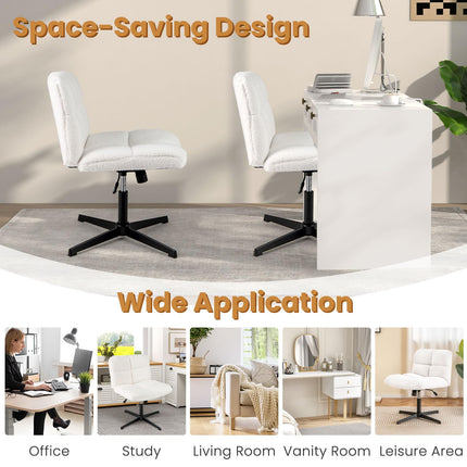Dreamade Criss Cross Chair No Wheels, Armless Cross Legged Office Desk Chair