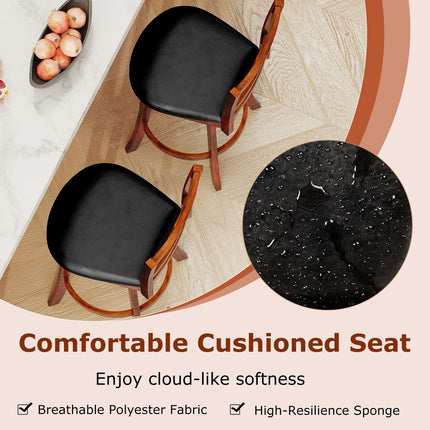 Dreamade 25 Inch Swivel Bar Stools Set of 2/4 with PU Faux Leather Upholstered Seat