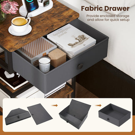 Dreamade 28'' Tall Bedside Night Stand w/USB & Type-C Port (1/2)
