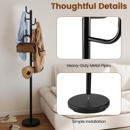 Dreamade 69" Metal Coat Rack 8-Hook Cactus Clothes Stand