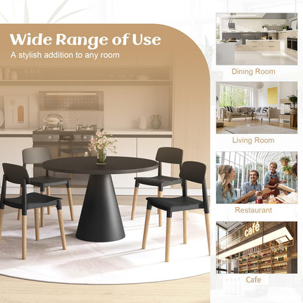 Dreamade Wooden Dining Chairs Set of 4, Modern Dining Side Chairs Set w/Ergonomic Backrest, Wide Seat & Sturdy Wooden Legs