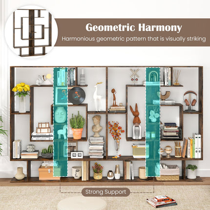 Dreamade 7-Tier Geometric Bookshelf