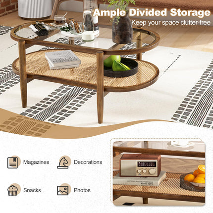 Boho Rattan Coffee Table - Dreamade