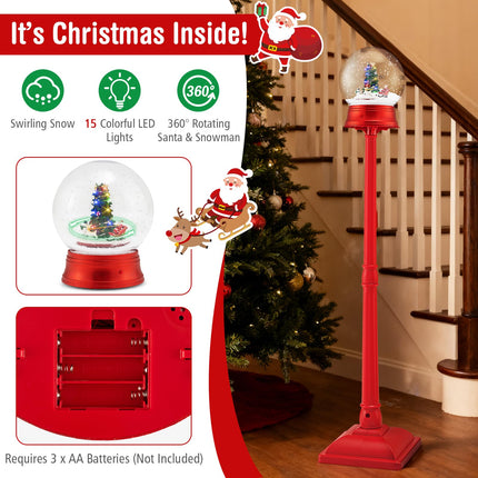 Dreamade 5 Ft Christmas Snow Globe Lantern | Musical Snowy Globe Street Lamp