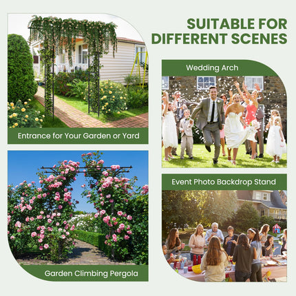 Dreamade Garden Arch Trellis, Wedding Arbor for Ceremony Party, 79''W x 81''H, Metal Garden Arbor for Climbing Plants Rose