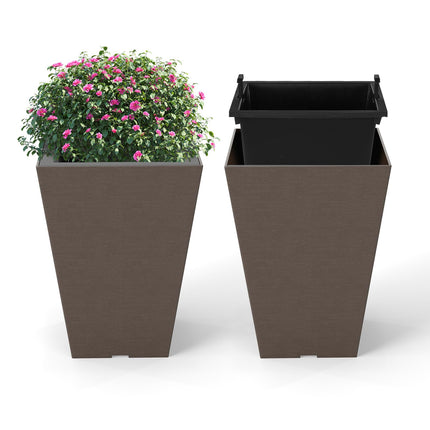 Dreamade Self-Watering Flower Pots withith Removable Inner Bucket & Drainage Holes