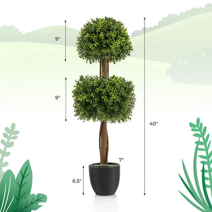Dreamade 40" Artificial Boxwood Topiary Ball Tree