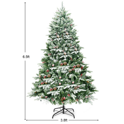 Dreamade 6.5FT Snow Flocked Christmas Tree - DreamadeUS
