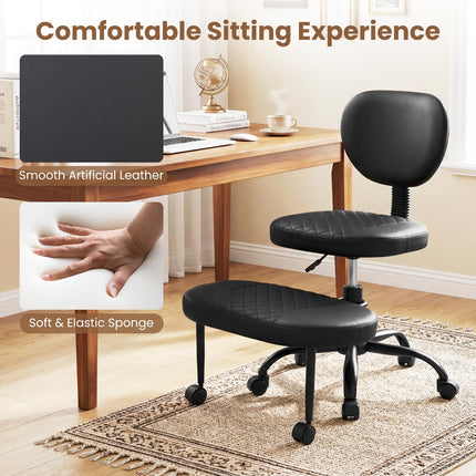 Dreamade Ergonomic Criss Cross Meditation Office Chair with Wheels