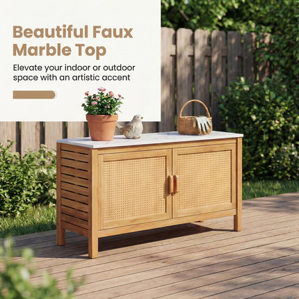 Dreamade Acacia Wood Outdoor Cabinet