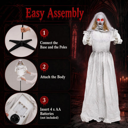 DREAMADE 5.6FT Halloween Standing Double-Face Ghost Bride