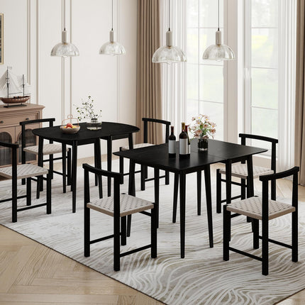 Dreamade Dining Table Set with 2 Rectangular Dinner Tables for 4-6