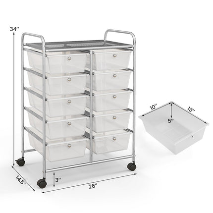 Dreamade 10 Drawers Rolling Cart, Classroom Organizers
