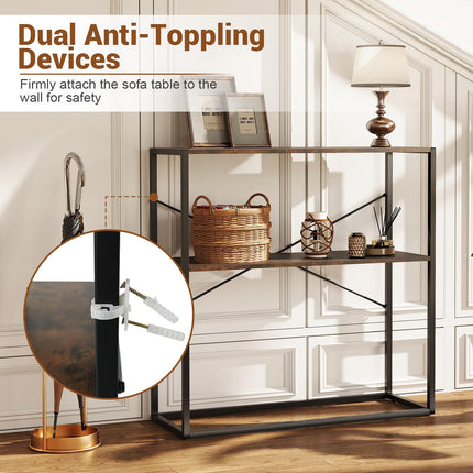 Dreamade 36" Console Table 2-Tier Entryway Table with Open Storage Display Shelves