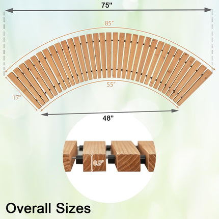 Dreamade Garden Pathway Roll Up - 7ft Curved Wood Walkway 17 inch Width