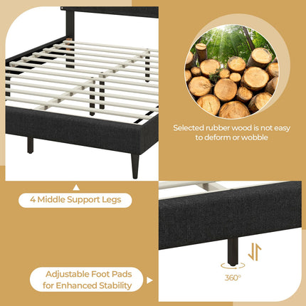 Dreamade Queen Bed Frame with Headboard