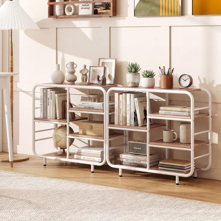 Dreamade 5-Tier Industrial Bookcas Book Shelf Storage Organizer with Metal Frame