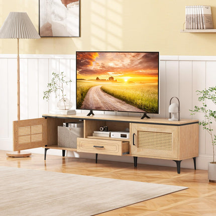 Dreamade TV Stand for TV up to 65 Inches, Entertainment Center with 2 Cabinets