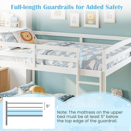 Dreamade Full Over Full Bunk Bed with Full-Length Guardrails