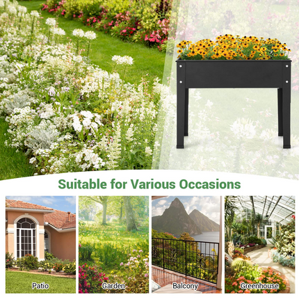 Dreamade Raised Garden Bed, Metal Planter Box with Legs, Drain Hole, Outdoor Indoor Elevated Garden Box