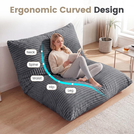 Dreamade 3-in-1 Bean Bag Chair with Soft Crushed Sponge & Comfy Corduroy Fabric