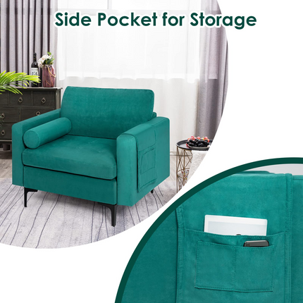 Dreamade Sofa Chair, Accent Armchair w/Comfy Cushion