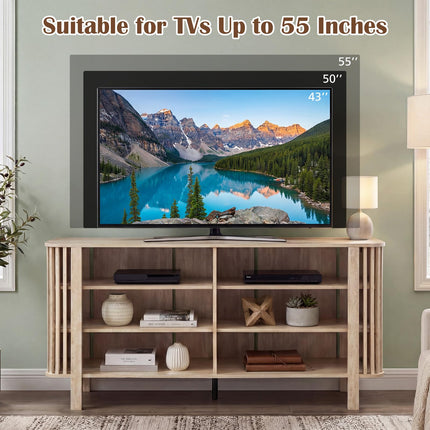 Dreamade 59" TV Stand for TVs Up to 55 Inches | Modern Entertainment Center with Adjustable Shelves