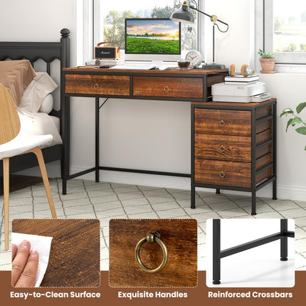 Dreamade 51" Home Office Computer Desk w/ 5 Drawers