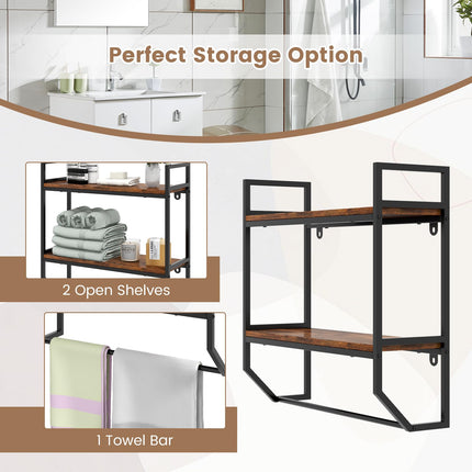 Dreamade Wall Mounted Bathroom Shelves with Towel Bar