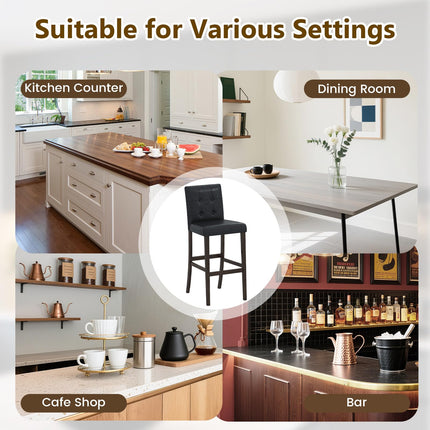Dreamade Bar Stools Set of 2/4 with Button Tufted Back