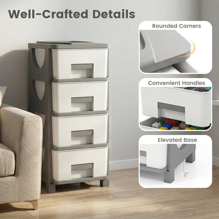 Dreamade 2 Pack 4-Drawer Storage Organizer for Bathroom Living Room