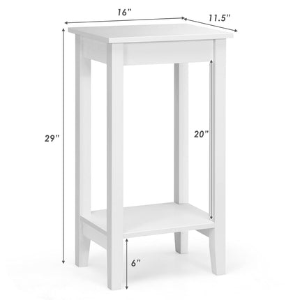 Dreamade 2-Tier End Table Tall Nightstand, Simple Design Sofa Bedside Table