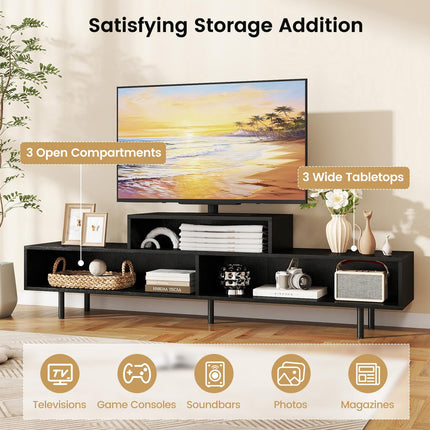 Dreamade 3 Cubby TV Stand for 55/65/70 Inch TV | 63" Modern Entertainment Center