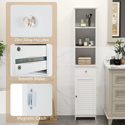 Dreamade Narrow Floor Storage Cabinet with Adjustable Shelves