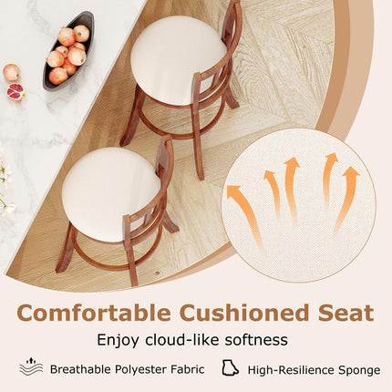 Dreamade 30.5" Swivel Bar Stools Set of 2/4 with Rubber Wood Legs & Footrest & Upholstered Seat
