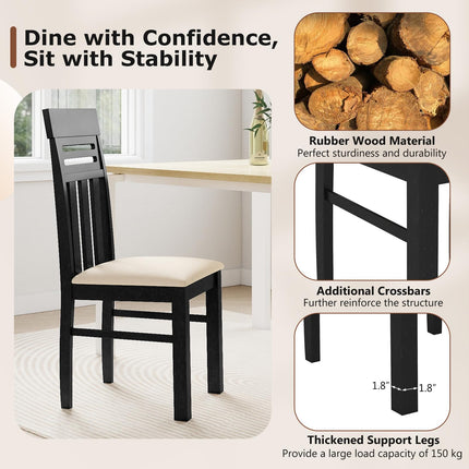 Dreamade Wooden Dining Chairs Set of 2/4 for Kitchen Living Room