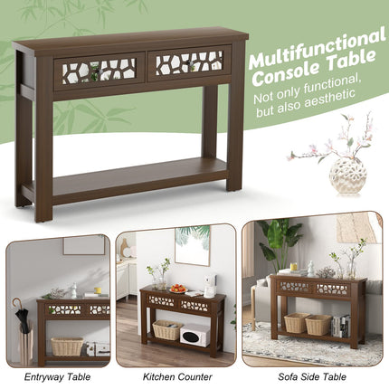Dreamade 2-Tier Console Table with Drawers