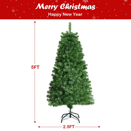 Dreamade Fiber Optic Artificial Christmas Tree, Pre-lit Premium Spruce Tree with Solid Metal Stand - DreamadeUS